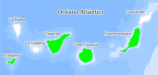 Distribución de la especie en el Banco de Datos de Biodiversidad de Canarias