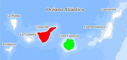 Distribución de la especie en el Banco de Datos de Biodiversidad de Canarias