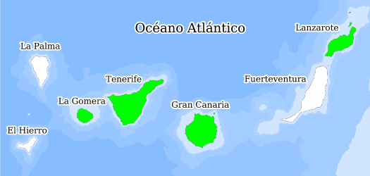 Distribución de la especie en el Banco de Datos de Biodiversidad de Canarias