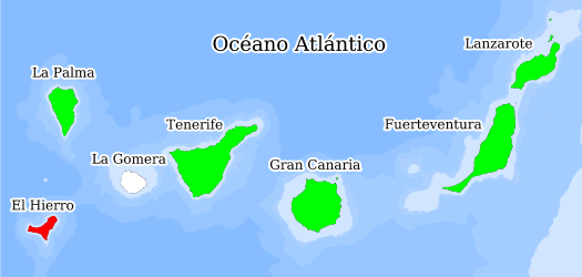 Distribución de la especie en el Banco de Datos de Biodiversidad de Canarias