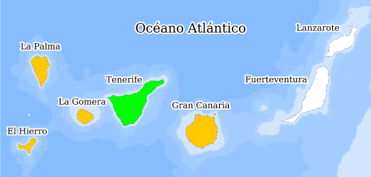 Distribución de la especie en el Banco de Datos de Biodiversidad de Canarias