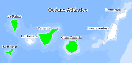 Distribución de la especie en el Banco de Datos de Biodiversidad de Canarias