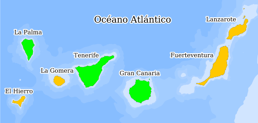 Distribución de la especie en el Banco de Datos de Biodiversidad de Canarias