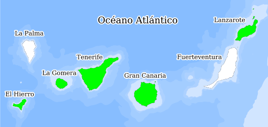 Distribución de la especie en el Banco de Datos de Biodiversidad de Canarias