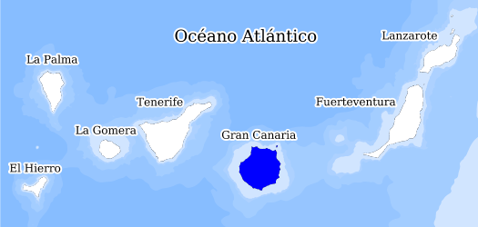 Distribución de la especie en el Banco de Datos de Biodiversidad de Canarias