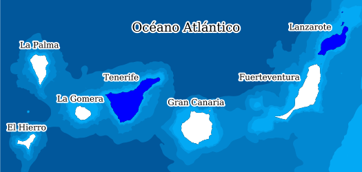 Distribución de la especie en el Banco de Datos de Biodiversidad de Canarias