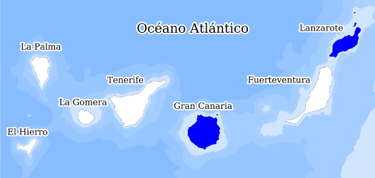 Distribución de la especie en el Banco de Datos de Biodiversidad de Canarias