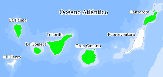 Distribución de la especie en el Banco de Datos de Biodiversidad de Canarias