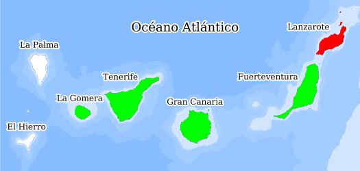 Distribución de la especie en el Banco de Datos de Biodiversidad de Canarias