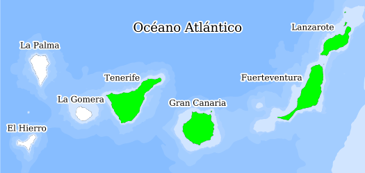 Distribución de la especie en el Banco de Datos de Biodiversidad de Canarias