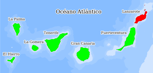 Distribución de la especie en el Banco de Datos de Biodiversidad de Canarias