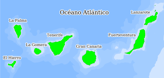 Distribución de la especie en el Banco de Datos de Biodiversidad de Canarias