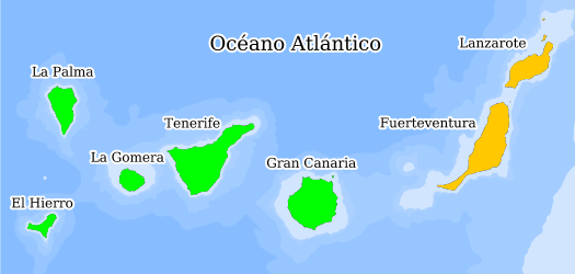 Distribución de la especie en el Banco de Datos de Biodiversidad de Canarias