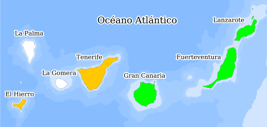 Distribución de la especie en el Banco de Datos de Biodiversidad de Canarias