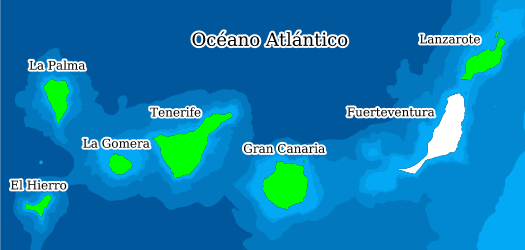 Distribución de la especie en el Banco de Datos de Biodiversidad de Canarias