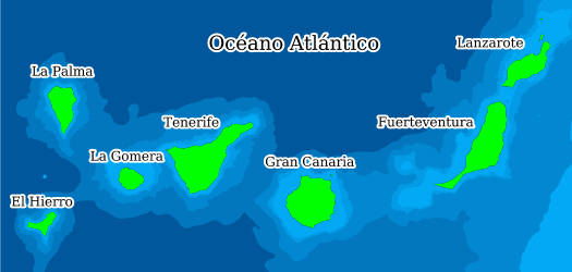 Distribución de la especie en el Banco de Datos de Biodiversidad de Canarias