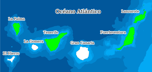 Distribución de la especie en el Banco de Datos de Biodiversidad de Canarias