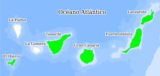 Distribución de la especie en el Banco de Datos de Biodiversidad de Canarias