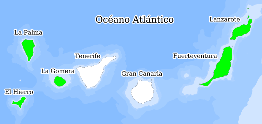 Distribution of the species in the Biodiversity Data Bank of the Canary Islands