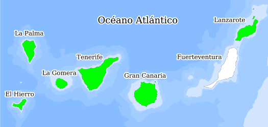 Distribución de la especie en el Banco de Datos de Biodiversidad de Canarias