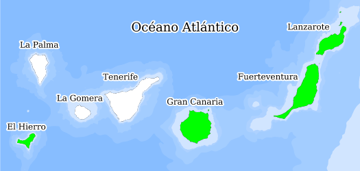 Distribución de la especie en el Banco de Datos de Biodiversidad de Canarias