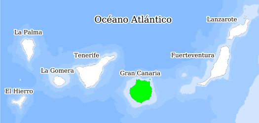 Distribución de la especie en el Banco de Datos de Biodiversidad de Canarias