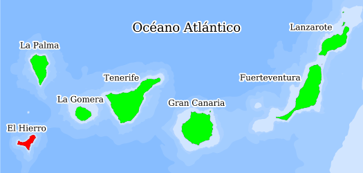 Distribution of the species in the Biodiversity Data Bank of the Canary Islands