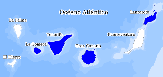 Distribución de la especie en el Banco de Datos de Biodiversidad de Canarias