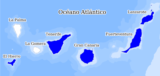 Distribución de la especie en el Banco de Datos de Biodiversidad de Canarias