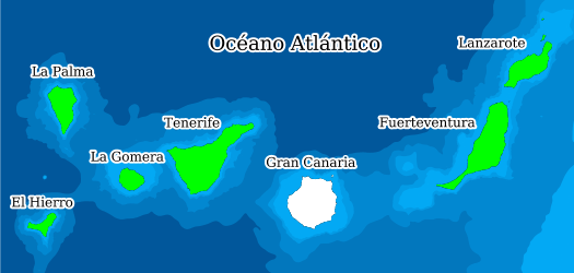 Distribución de la especie en el Banco de Datos de Biodiversidad de Canarias