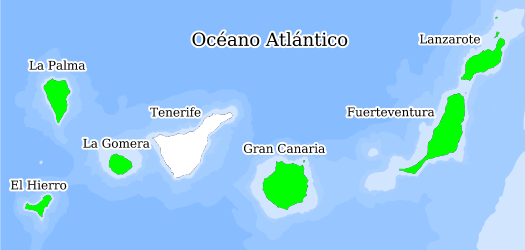 Distribución de la especie en el Banco de Datos de Biodiversidad de Canarias