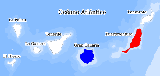 Distribución de la especie en el Banco de Datos de Biodiversidad de Canarias
