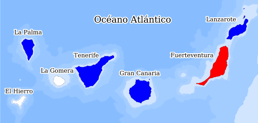 Distribución de la especie en el Banco de Datos de Biodiversidad de Canarias