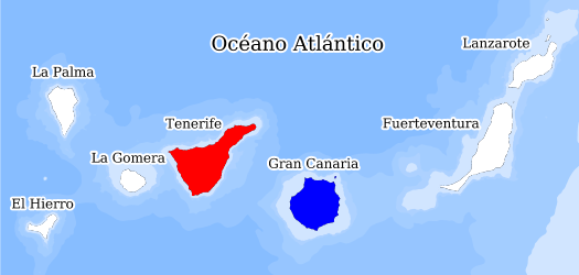 Distribución de la especie en el Banco de Datos de Biodiversidad de Canarias