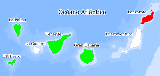 Distribución de la especie en el Banco de Datos de Biodiversidad de Canarias