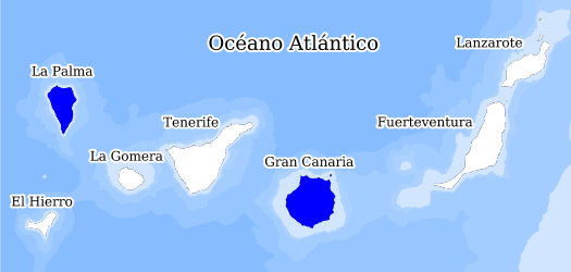 Distribución de la especie en el Banco de Datos de Biodiversidad de Canarias
