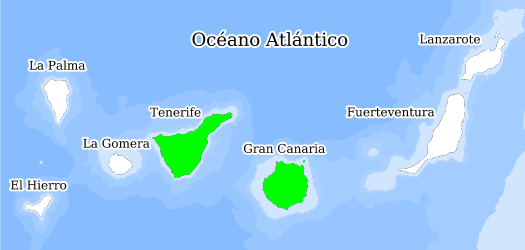 Distribución de la especie en el Banco de Datos de Biodiversidad de Canarias