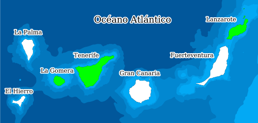 Distribución de la especie en el Banco de Datos de Biodiversidad de Canarias