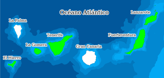 Distribución de la especie en el Banco de Datos de Biodiversidad de Canarias