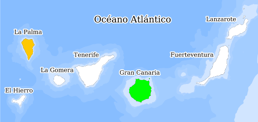 Distribución de la especie en el Banco de Datos de Biodiversidad de Canarias