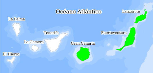 Distribución de la especie en el Banco de Datos de Biodiversidad de Canarias