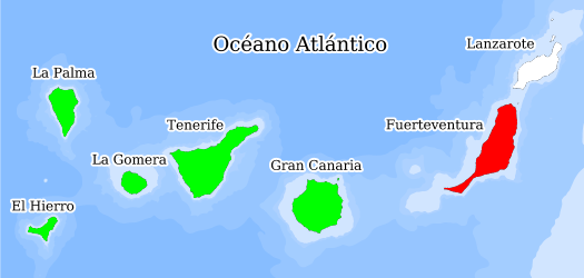 Distribución de la especie en el Banco de Datos de Biodiversidad de Canarias