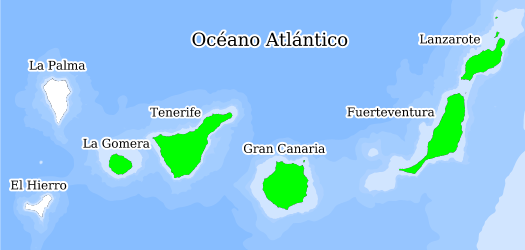 Distribución de la especie en el Banco de Datos de Biodiversidad de Canarias