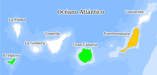 Distribución de la especie en el Banco de Datos de Biodiversidad de Canarias