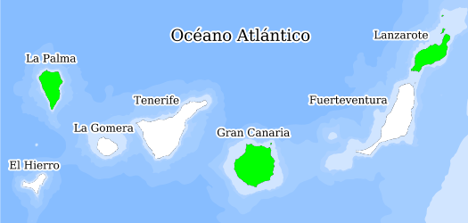 Distribución de la especie en el Banco de Datos de Biodiversidad de Canarias