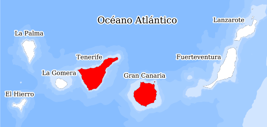 Distribución de la especie en el Banco de Datos de Biodiversidad de Canarias