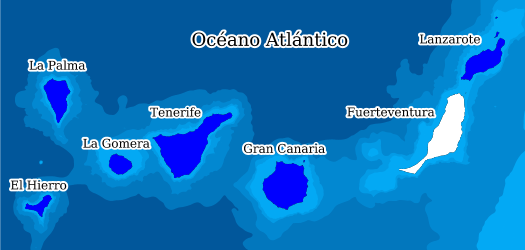 Distribución de la especie en el Banco de Datos de Biodiversidad de Canarias