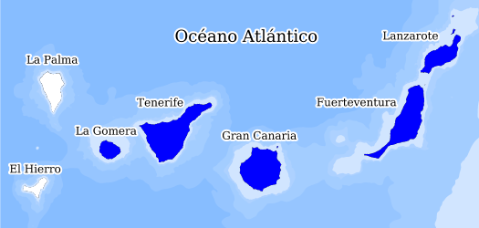 Distribución de la especie en el Banco de Datos de Biodiversidad de Canarias