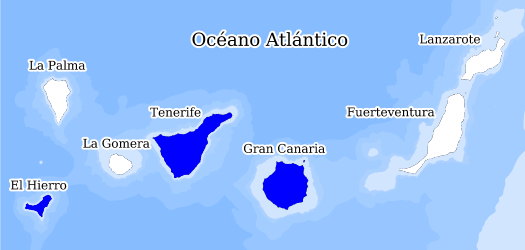 Distribución de la especie en el Banco de Datos de Biodiversidad de Canarias