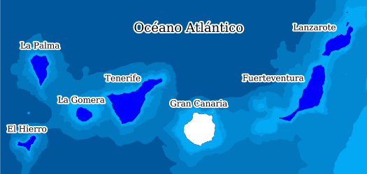 Distribución de la especie en el Banco de Datos de Biodiversidad de Canarias